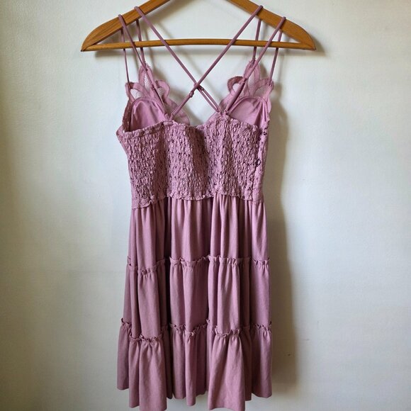 NWT ZENANA BOUTIQUE PINK LACED BRALETTE MINI DRESS SIZE LARGE - Picture 2 of 16
